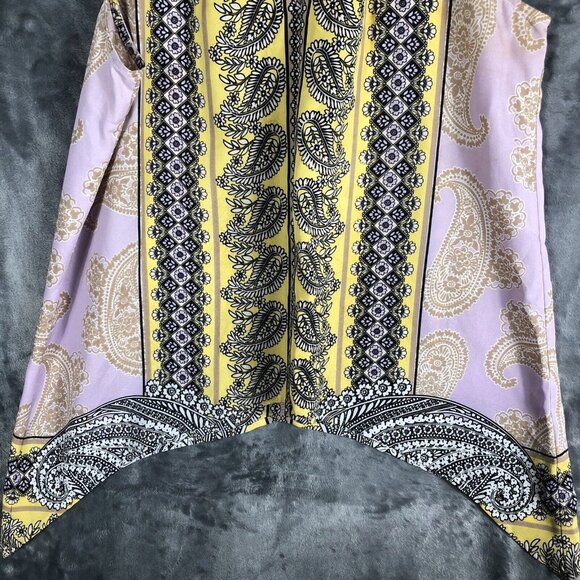New York And Company Tops Medium Women’s Yellow And Lavender Shirt - Picture 7 of 14
